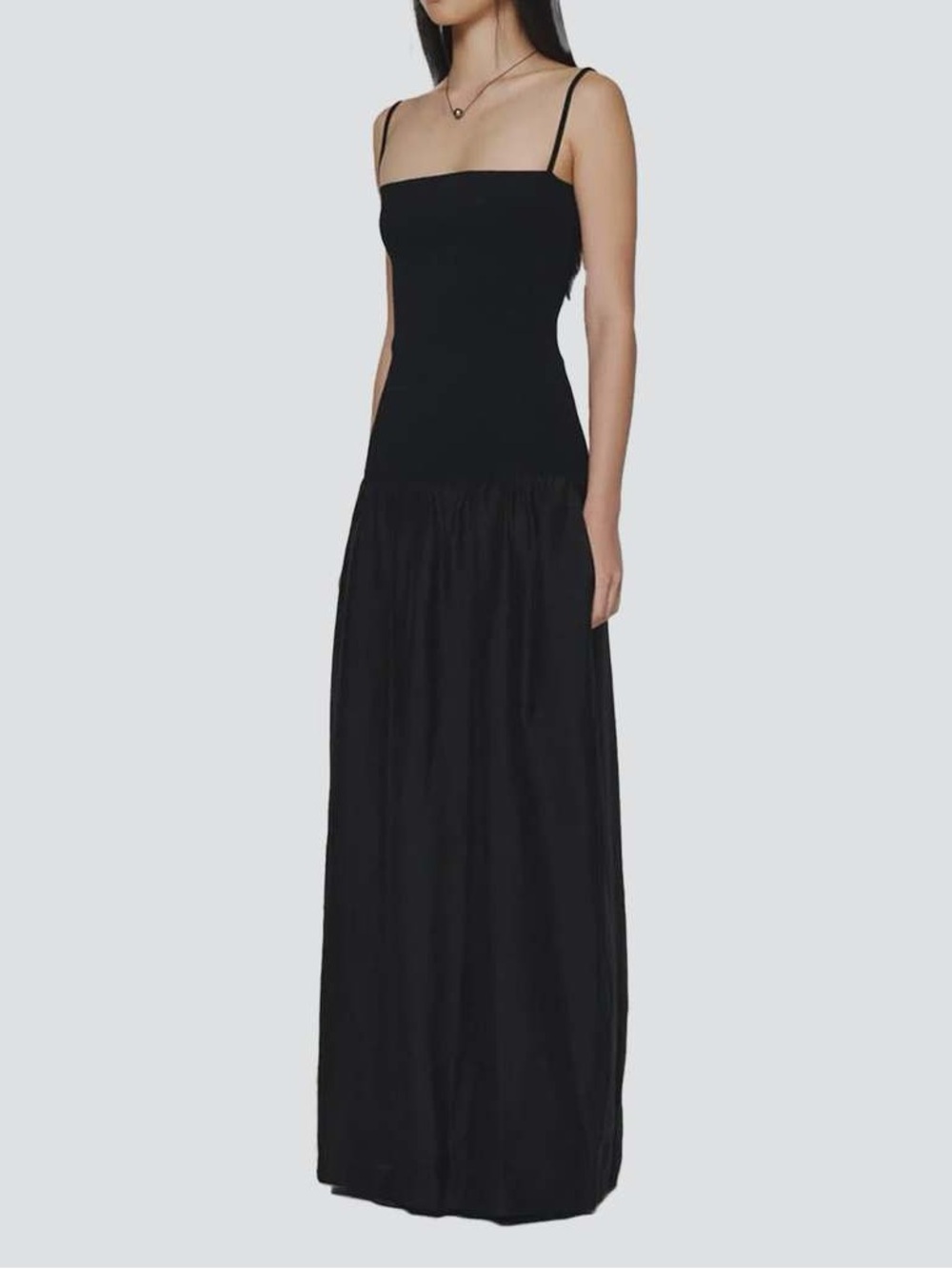 Amomento Nylon Maxi dress Black with Spaghetti Straps NWT 1/S